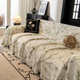 Large Floral Sofa Cover Throw Blanket, Plush Jacquard Non-Shedding Couch Cover for Pets - Ornate Home