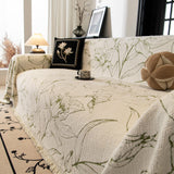 Large Floral Sofa Cover Throw Blanket, Plush Jacquard Non-Shedding Couch Cover for Pets - Ornate Home