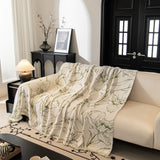 Large Floral Sofa Cover Throw Blanket, Plush Jacquard Non-Shedding Couch Cover for Pets - Ornate Home