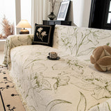 Large Floral Sofa Cover Throw Blanket, Plush Jacquard Non-Shedding Couch Cover for Pets - Ornate Home