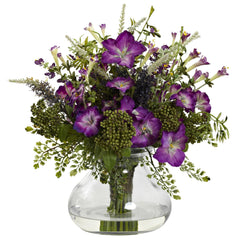Large Mixed Morning Glory w/Vase - Ornate Home