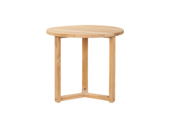 Large Round Teak Outdoor Cross Legs Nesting Side Table - Ornate Home
