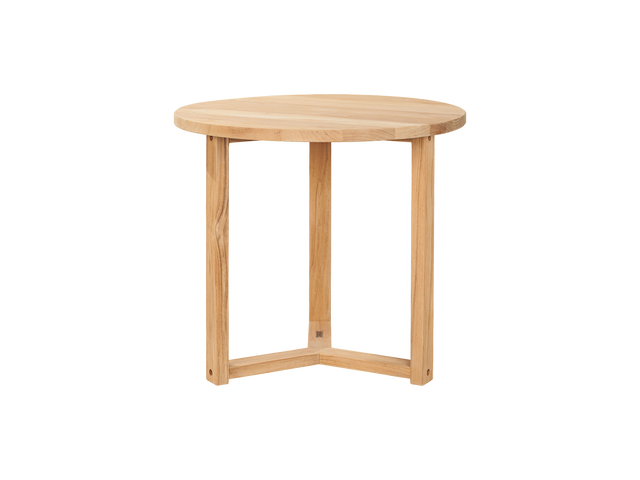 Large Round Teak Outdoor Cross Legs Nesting Side Table - Ornate Home
