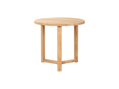 Large Round Teak Outdoor Cross Legs Nesting Side Table - Ornate Home