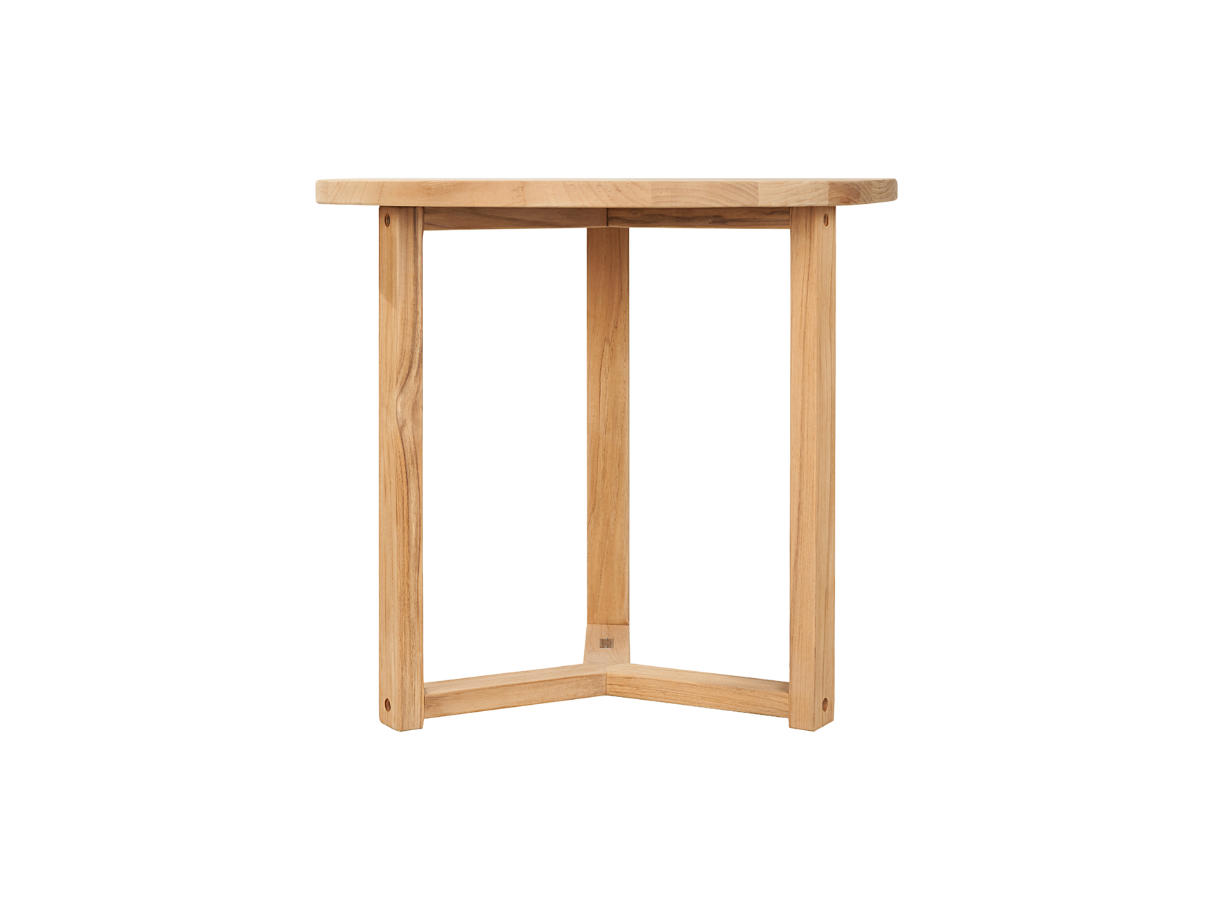 Large Round Teak Outdoor Cross Legs Nesting Side Table - Ornate Home