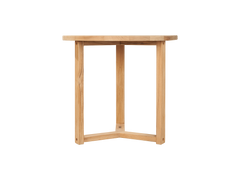 Large Round Teak Outdoor Cross Legs Nesting Side Table - Ornate Home