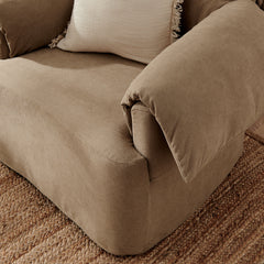 Lark Almond Slipcovered Fabric Oversized Armchair - Ornate Home
