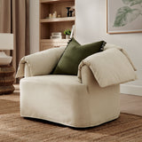 Lark Linen Slipcovered Fabric Oversized Armchair - Ornate Home