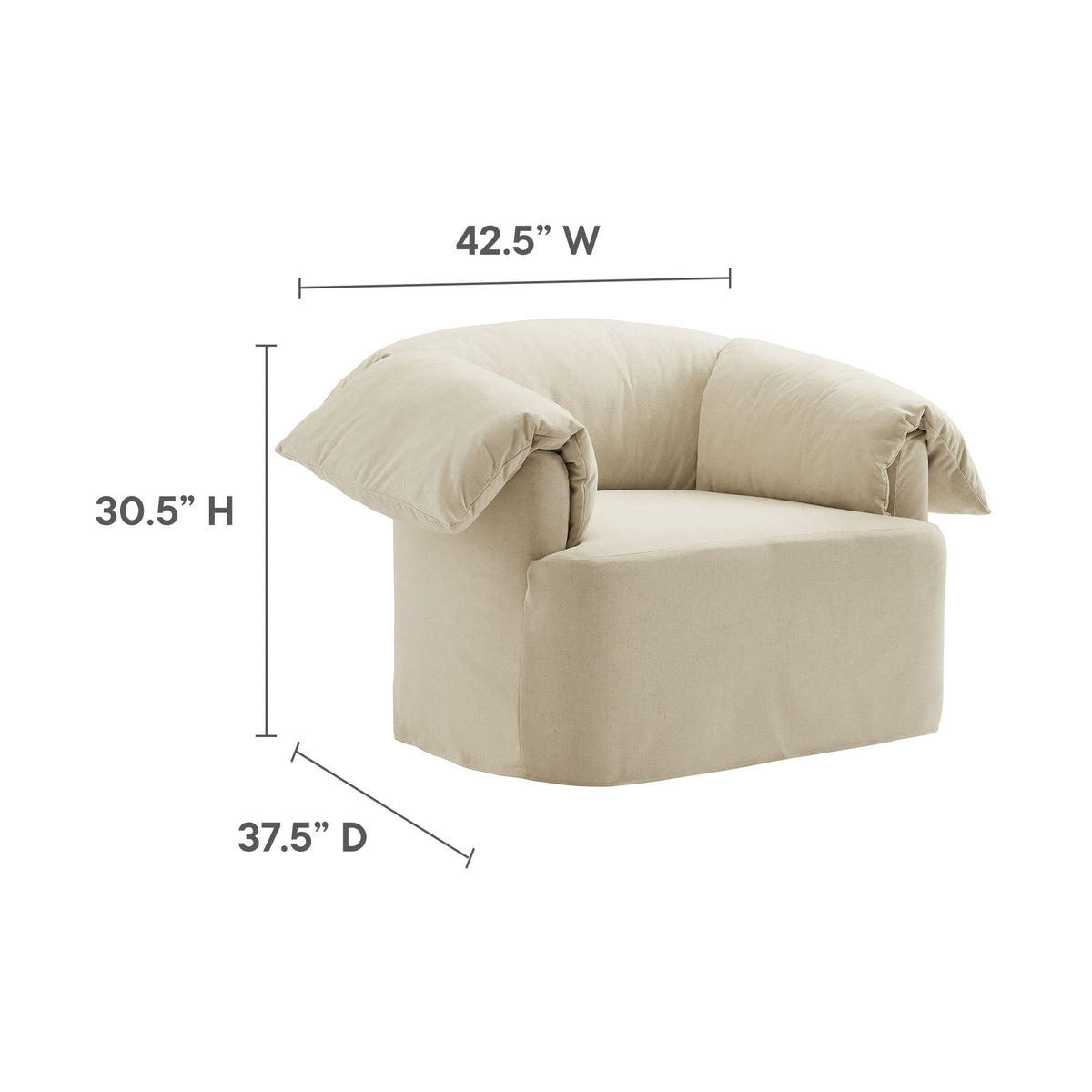 Lark Linen Slipcovered Fabric Oversized Armchair - Ornate Home