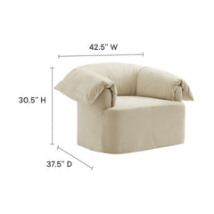 Lark Linen Slipcovered Fabric Oversized Armchair - Ornate Home