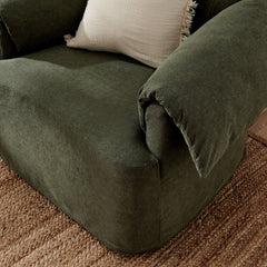 Lark Sage Slipcovered Fabric Oversized Armchair - Ornate Home