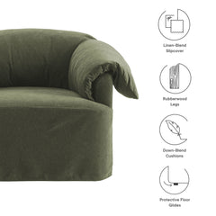 Lark Sage Slipcovered Fabric Oversized Armchair - Ornate Home