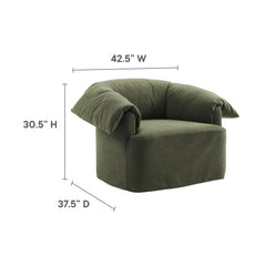 Lark Sage Slipcovered Fabric Oversized Armchair - Ornate Home