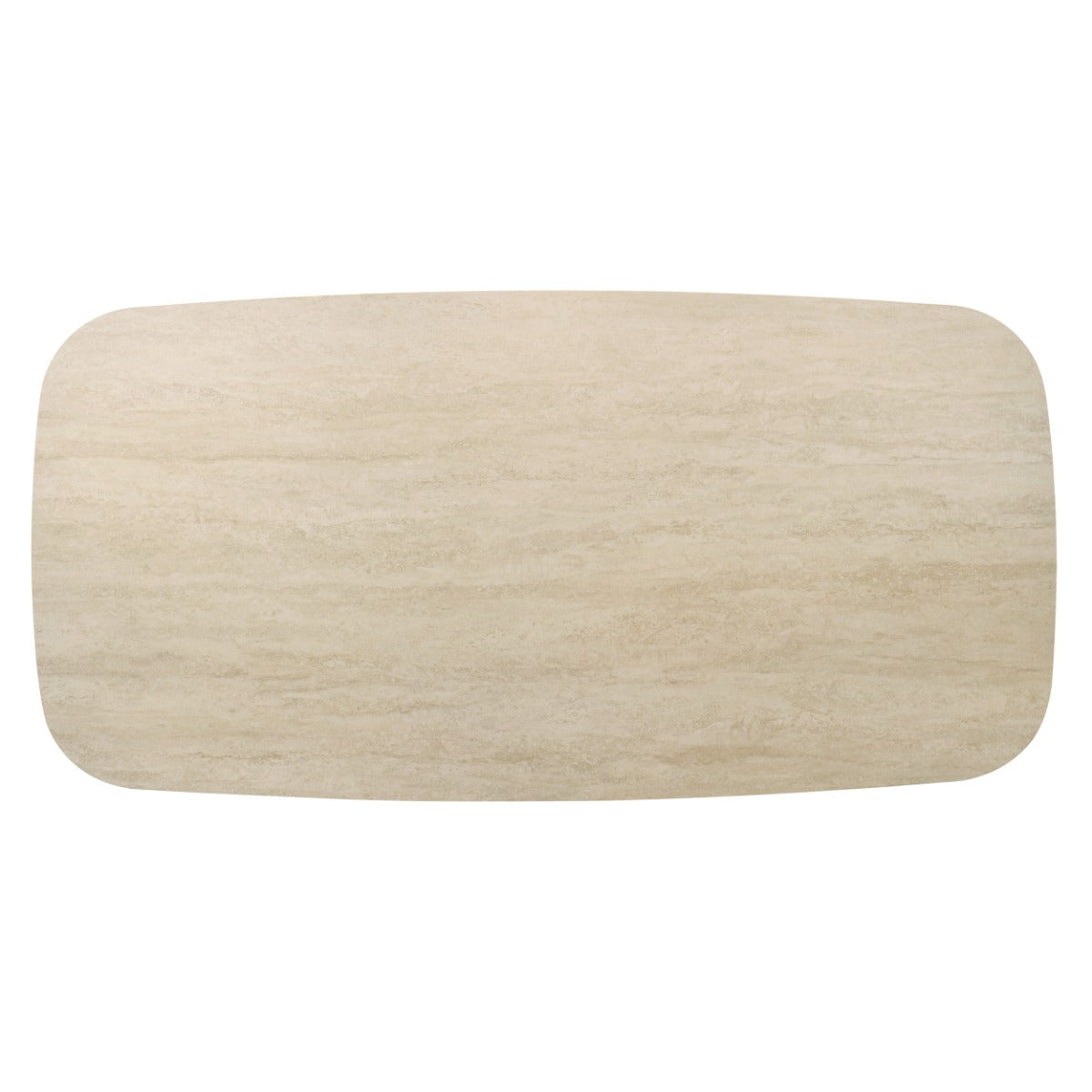Lark Travertine Top/Black Dining Table - Ornate Home
