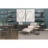 Larkin Medium Brown Marble and Wood Round Tabletop Nesting End/Side Tables - Ornate Home