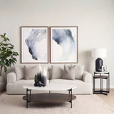 Larkin White/Dark Brown Marble Top Oval Coffee Table - Ornate Home