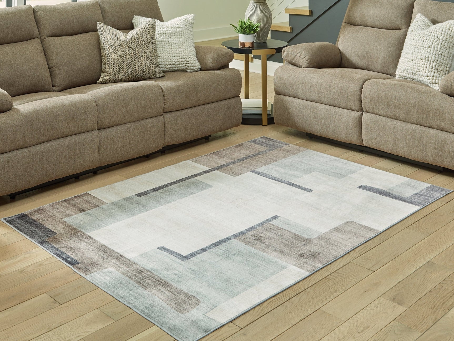 Larkport Cream/Brown/Gray Washable Medium Rug (Online Special Price) - Ornate Home