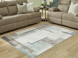 Larkport Cream/Brown/Gray Washable Medium Rug - Ornate Home