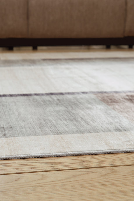 Larkport Cream/Brown/Gray Washable Medium Rug - Ornate Home