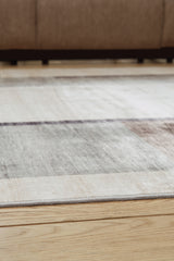 Larkport Cream/Brown/Gray Washable Medium Rug - Ornate Home