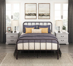 Larkspur Antique Bronze Full Metal Platform Bed - Ornate Home