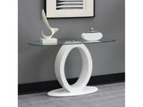 Larry Glass Top/White High Gloss Sofa Table - Ornate Home