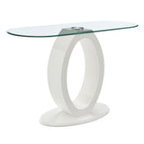 Larry Glass Top/White High Gloss Sofa Table - Ornate Home