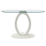 Larry Glass Top/White High Gloss Sofa Table - Ornate Home