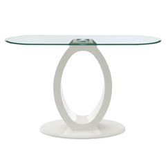 Larry Glass Top/White High Gloss Sofa Table - Ornate Home