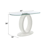 Larry Glass Top/White High Gloss Sofa Table - Ornate Home