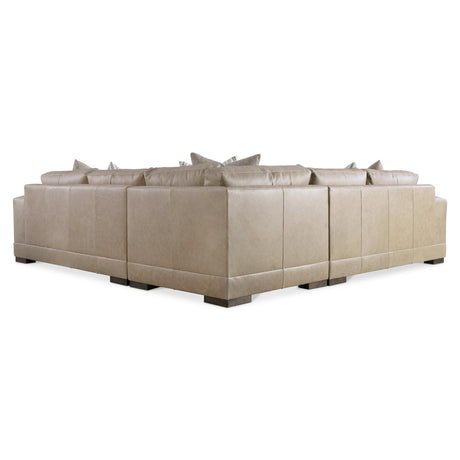 Lars Beige/Tan Leather Sectional (3 Piece) - Ornate Home