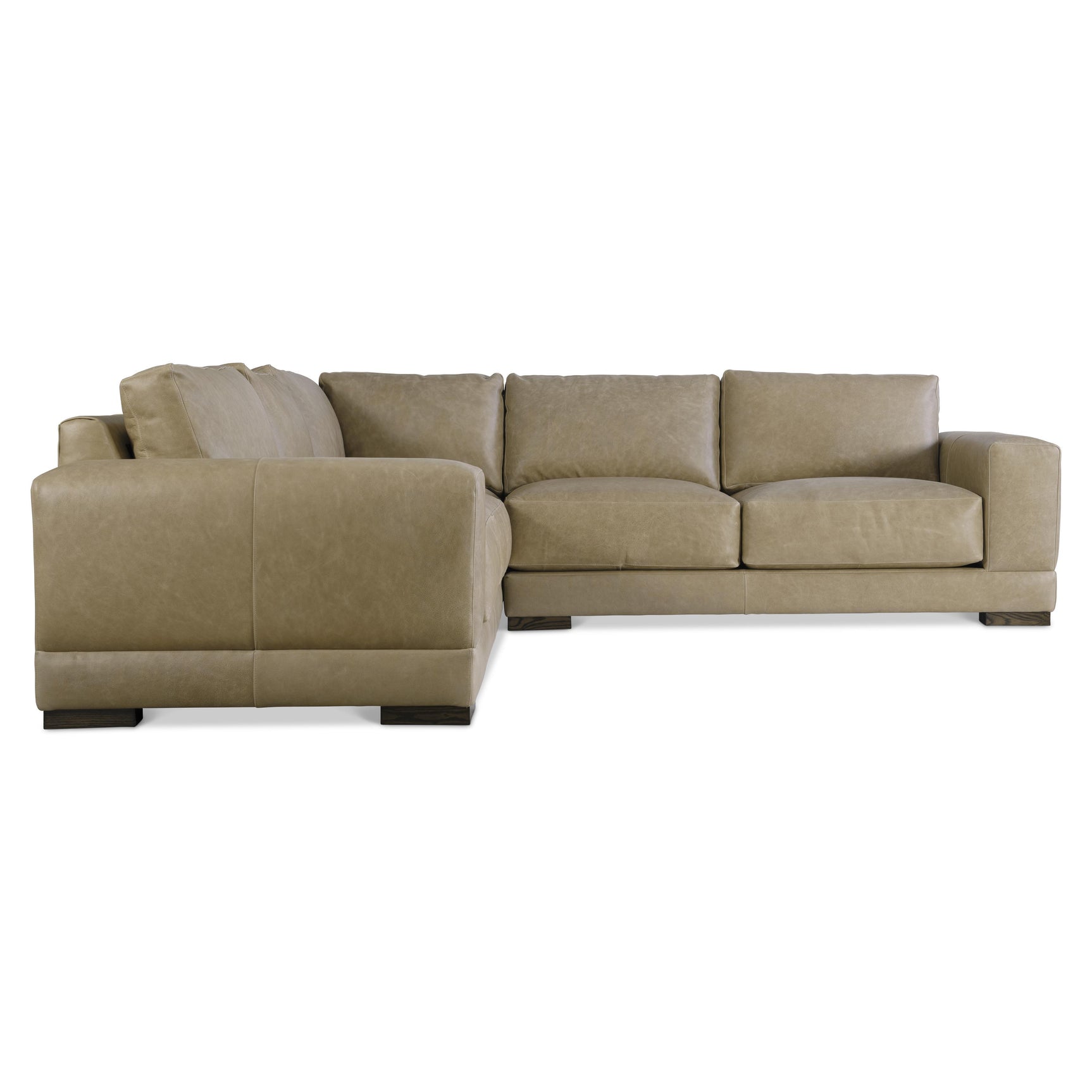 Lars Beige/Tan Leather Sectional (3 Piece) - Ornate Home