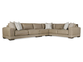 Lars Beige/Tan Leather Sectional (4 Piece) - Ornate Home