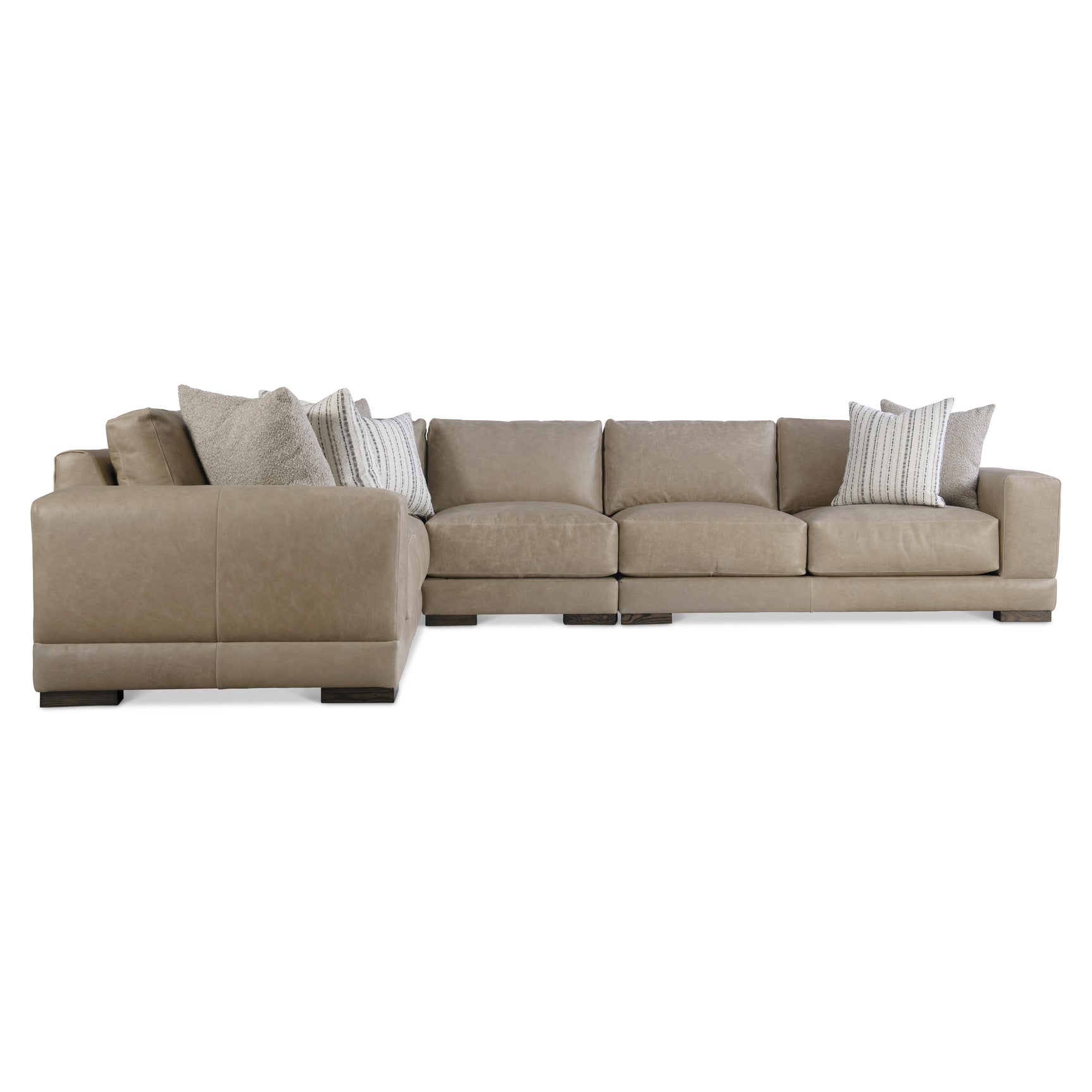 Lars Beige/Tan Leather Sectional (4 Piece) - Ornate Home