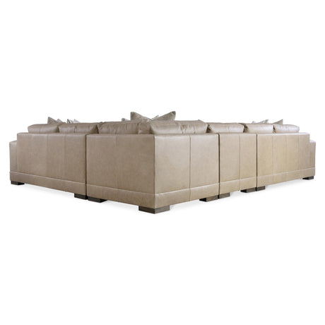 Lars Beige/Tan Leather Sectional (4 Piece) - Ornate Home