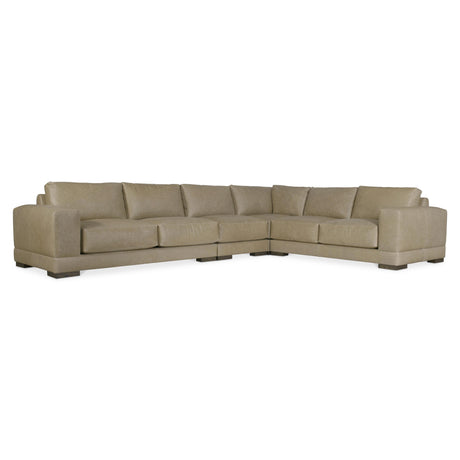 Lars Beige/Tan Leather Sectional (4 Piece) - Ornate Home