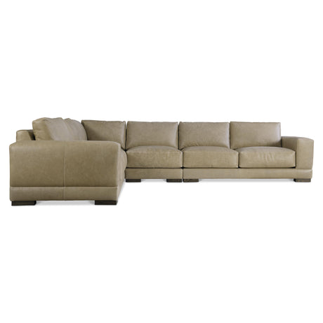 Lars Beige/Tan Leather Sectional (4 Piece) - Ornate Home