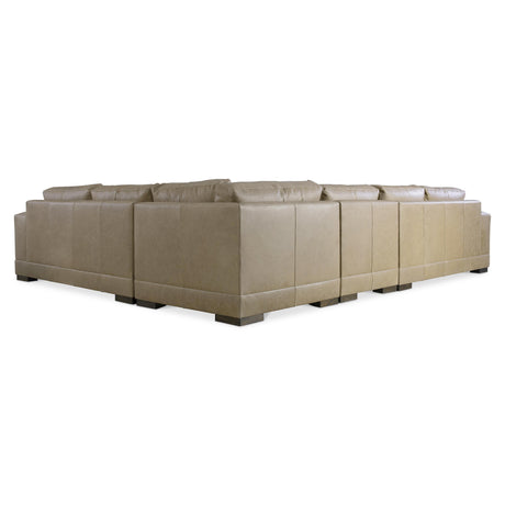 Lars Beige/Tan Leather Sectional (4 Piece) - Ornate Home