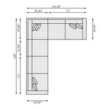 Lars Beige/Tan Leather Sectional (4 Piece) - Ornate Home