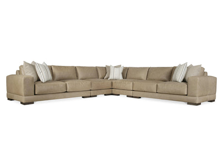 Lars Beige/Tan Leather Sectional - Ornate Home