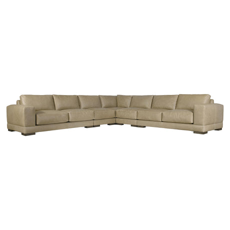 Lars Beige/Tan Leather Sectional - Ornate Home