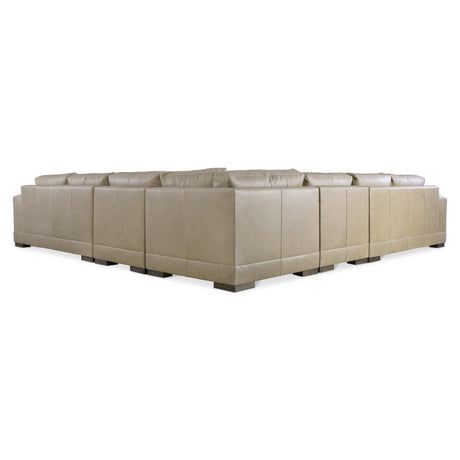 Lars Beige/Tan Leather Sectional - Ornate Home