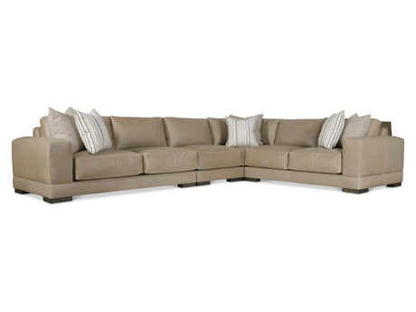 Lars Beige/Tan Leather Sectional - Ornate Home