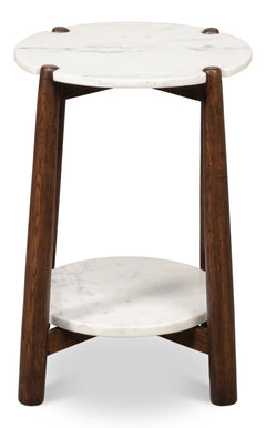 Larsen White Round Side Table - Ornate Home