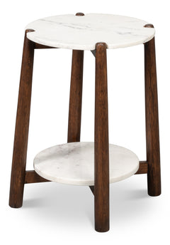 Larsen White Round Side Table - Ornate Home