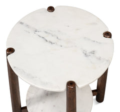 Larsen White Round Side Table - Ornate Home
