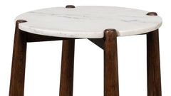 Larsen White Round Side Table - Ornate Home