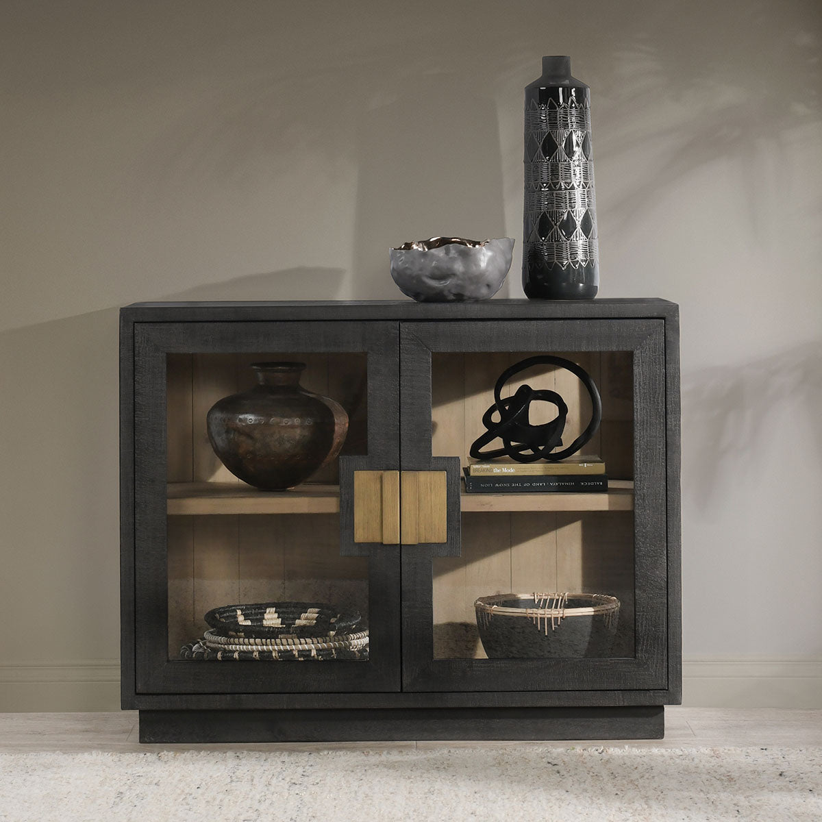 Larson Antique Black Cabinet - Ornate Home