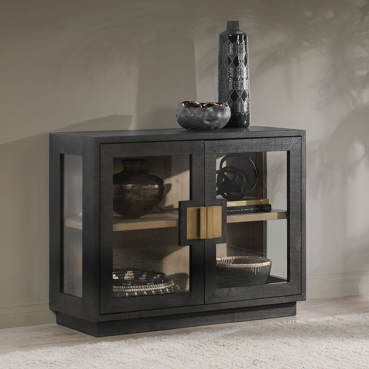 Larson Antique Black Cabinet - Ornate Home