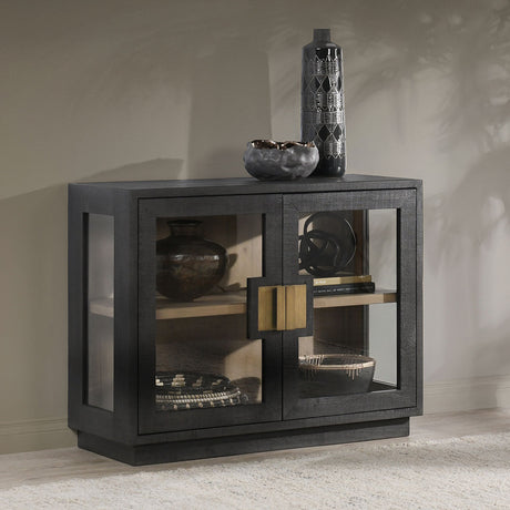 Larson Antique Black Cabinet - Ornate Home